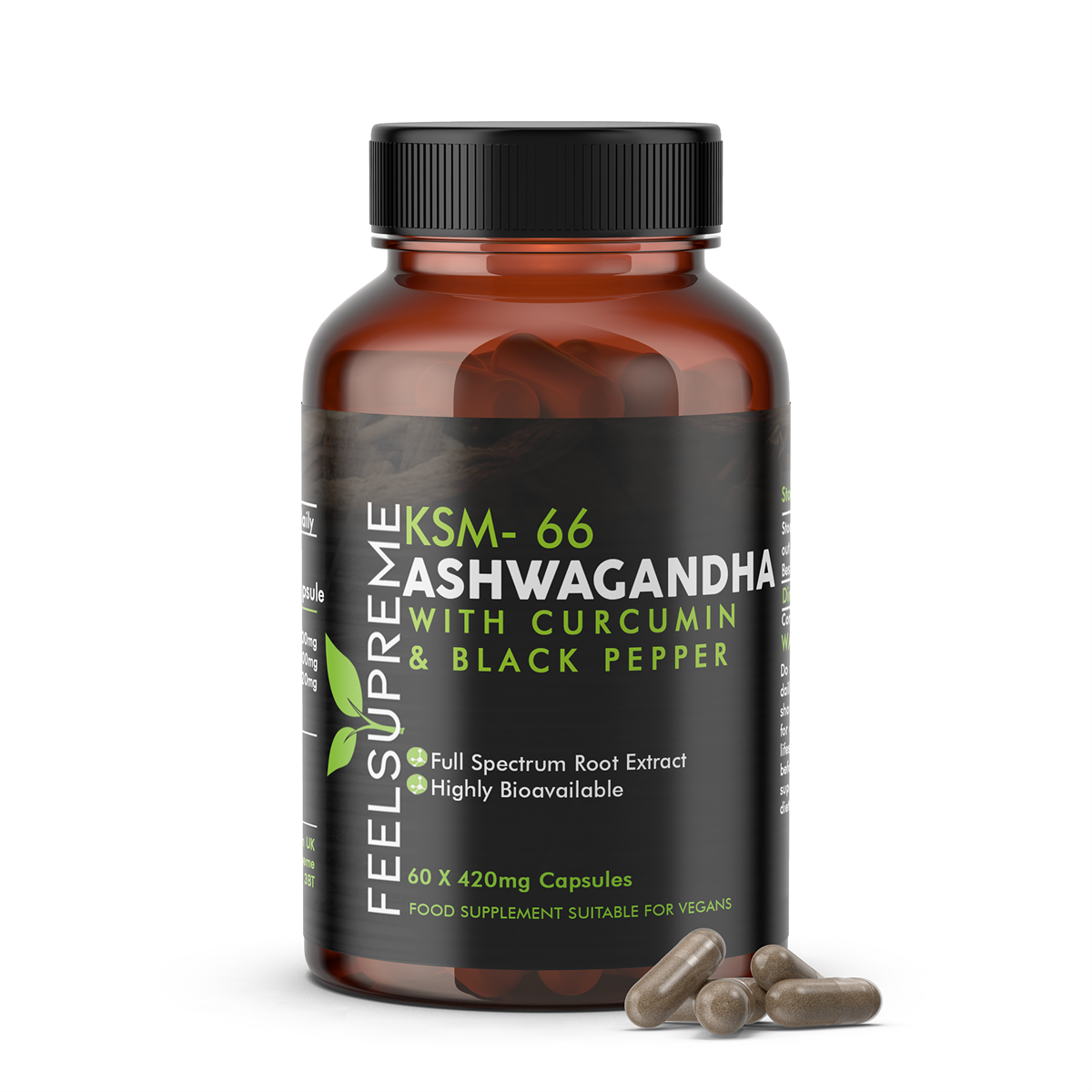 Feel Supreme KSM 66 Ashwagandha with Curcumin