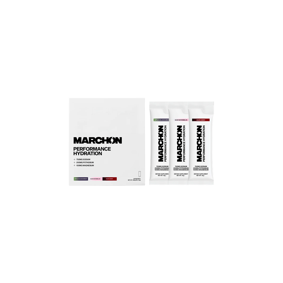 Marchon Supplements Performance Hydration Electrolyte Powder Sachets 30x10g