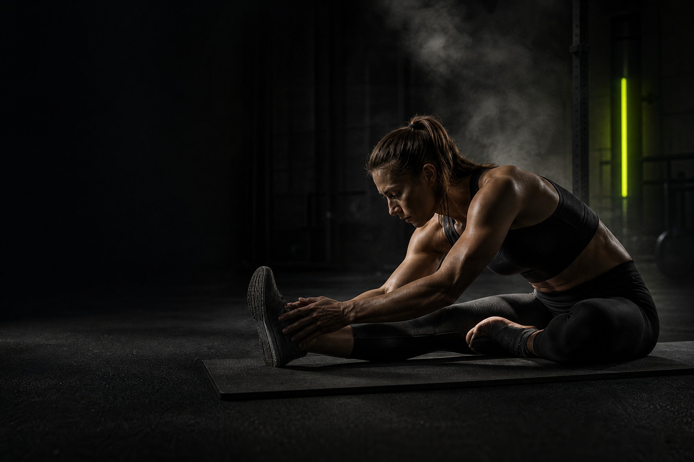 Athlete stretching for recovery